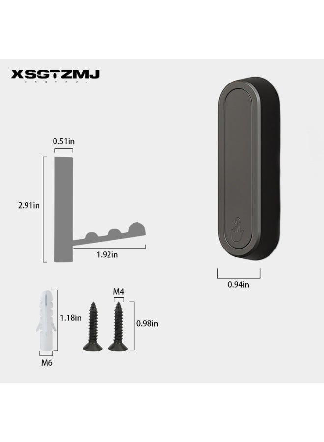 kunshao 4 Pack Foldable Invisible Wall Hooks, Zinc Alloy Retractable Hidden Design, Minimalist Black for Bathroom Closet Scarf Hat Robe Key and Bag - Image 2